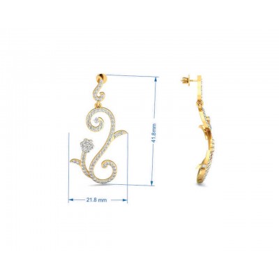 Fleur Long Brilliant Diamond Earrings